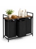 relaxdays Wäschekorb in Braun/ Schwarz - (B)92,5 x (H)73 x (T)33 cm