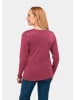GOLDNER Kurzgröße:  Langarm-Pullover mit V-Ausschnitt in sangria