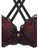 JETTE Push-up-BH in schwarz-rot