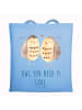 Mr. & Mrs. Panda Strandtasche Eulen Liebe mit Spruch in Sky Blue