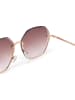 styleBREAKER Ovale Sonnenbrille in Gold/Braun-Rose Verlauf