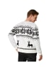 tectake Festtagspullover, Winterlicher Strickpullover in Weiß und Schwarz