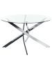 Beliani Esszimmertisch MARAMO in Silber/Transparent - (W) 120 x (H) 75 x (L) 120 cm