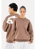 SMILODOX Unisex Oversize Sweatshirt Tane in Braun