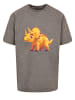F4NT4STIC Oversize T-Shirt Süßer Triceratops Dinosaurier in Asphalt