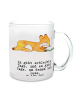 Mr. & Mrs. Panda Trinkglas Fuchs Lesen mit Spruch in Transparent