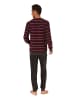 NORMANN Langarm Schlafanzug Frottee Bündchen in rot
