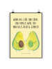Mr. & Mrs. Panda Bild Avocado Pärchen mit Spruch in Gelb Pastell