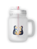 Mr. & Mrs. Panda Trinkglas Mason Jar Pinguin Pärchen ohne Spruch in Transparent