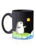 Mr. & Mrs. Panda Kaffeetasse Pinguin Surfer ohne Spruch in Schwarz