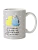 Mr. & Mrs. Panda Kaffeetasse Wellensittich Liebe mit Spruch in Grau Pastell