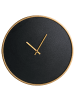 Beliani Wanduhr LUCENS in Schwarz/Gold - (W) 40 x (H) 40 x (L) 5 cm