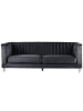 Beliani 3-Sitzer Sofa ARVIKA in Schwarz/Transparent - (W) 204 x (H) 75 x (L) 78 cm