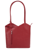 Cluty Shopper Rucksack Kombination echt Leder in rot
