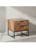 KADIMA DESIGN Nachttisch Massivholz / Metall 50x40x51 cm Nachtschrank
