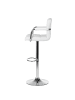 home24 Barstuhl Fitzgerald in Weiß / Chrom
