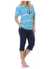 NORMANN Kurzarm Pyjama Schlafanzug Shorty Maritimer Look - 85122 in hellblau