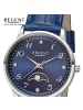 Regent Armbanduhr-Analog blau mittel (ca. 31,5mm) Regent Lederarmband