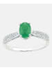 Diamant L'éternel Ring aus 375 Weißgold mit 0.15 Karat Diamant mit Smaragd