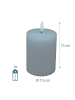 relaxdays 4 x LED Kerzen in Hellgrau - (H)13 x Ø 7,5 cm