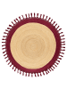Beliani Geflochtener Teppich MARTS in Beige/Rot - (W) 140 x (L) 140 cm