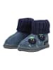 HAFLINGER Hausschuhe HÜTTENSCHUH BLAUBEERE in Schwarz/Blau