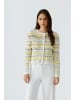 Oui Strickjacke in white yellow