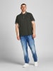 Jack & Jones + Fit Polo Shirt JJEPAULOS Sommer Hemd Pique in Dunkelgrau