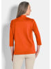 GOLDNER Kurzgröße:  Shirt Elegantes Basic-Shirt mit V-Ausschnitt in terrakotta