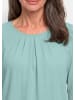 GOLDNER Kurzgröße:  Chiffon-Shirt mit 3/4-Arm, Rundhals in mint