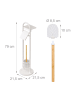 relaxdays WC Garnitur in Weiß/ Natur - (B)21,5 x (H)79 x (T)21,5 cm
