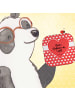 Mr. & Mrs. Panda Glasuntersetzer Großtante ohne Spruch in Weiß