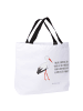 Mr. & Mrs. Panda Shopper Tasche Storch mit Spruch in Weiß