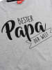 United Labels Bester Papa der Welt T-Shirt Vater Vatertag Kurzarm Shirt Oberteil Top in grau