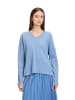 BETTY & CO Strickpullover mit V-Ausschnitt in Moonlight Blue Melange