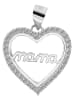 Adeliás Damen Anhänger Herz aus 925 Silber mit Zirkonia in silber