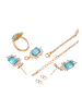 faina Women Jewelry Set in Rose Gold Turquoise