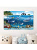 WALLART Kindergarderobe Holz - Animal Club Int. - Unterwassertiere in Blau