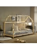 en.casa Kinderbett Netstal in Beige (L)200cm (B)90cm