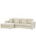 Beliani 4-tlg Ecksofa OSLO in Beige/Silber rechtsseitig
