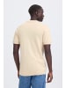 BLEND Einfarbig V-Ausschnitt Poloshirt Kurzarm in Grau