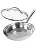 Stoneline PURE Edelstahl Pfanne 24 cm | mit Deckel in Silber