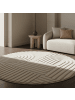 KADIMA DESIGN Teppich 3D Waschbar Skandinavischer Boho RIGI Strapazierfähig in Creme