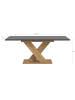 xonox.home Esstisch (B/H/T): 150-190x76x90 in eichefarben und grau mit  X-Gestell