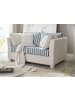Furn.Design Sofa 2-Sitzer creme blau gestreift, Landhaus 160 cm, Couch inklusive 4 Kissen