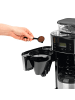 Barista Kaffeemaschine mit Mahlwerk 1000W Edelstahl/schwarz mit Isolierkanne Schwarz