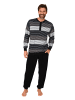 NORMANN Langarm Schlafanzug Frottee Stretch Pyjama Bündchen - 86806 in grau