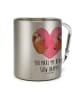 Mr. & Mrs. Panda Thermobecher Faultiere Herz mit Spruch in Silber