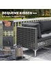 COSTWAY 7 tlg. PE-Rattan Gartenmöbel Set mit Kissen in Grau