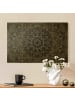 WALLART Leinwandbild Gold - Mandala Stern Muster silber schwarz in Silber